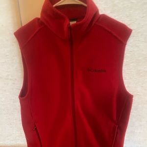 Male red vest, name brand Columbia, size Medium